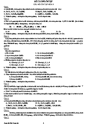 Câu hỏi ôn tập Hóa học 9 - Nguyễn Đại Nguyên